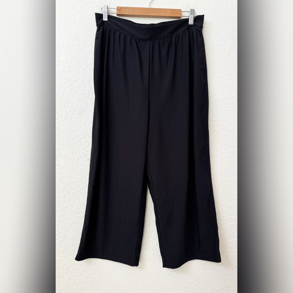 Spanx Bod-A-Bing! Wide Leg Slimming Crop Stretch Pant Black - XL